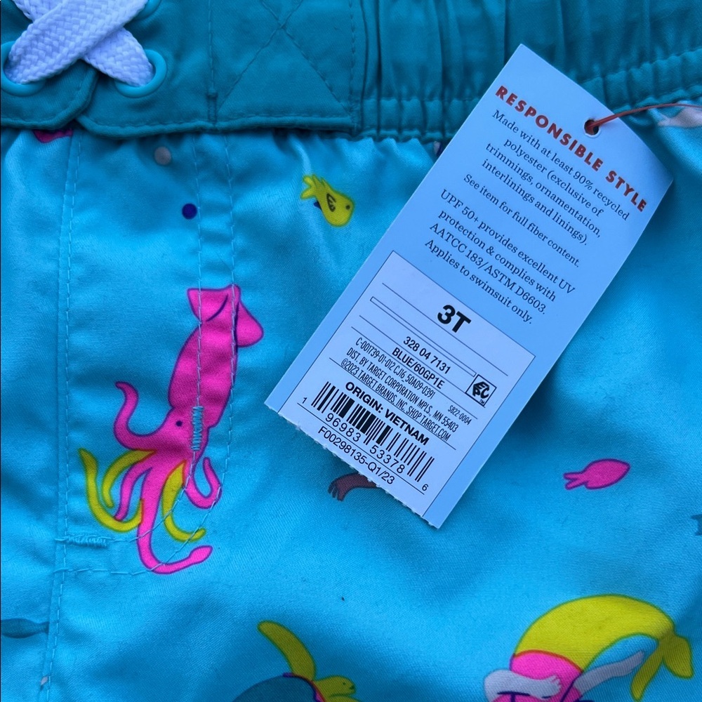 Cat & Jack Kids' Aqua Mermaid Print Shorts - Picture 2 of 5